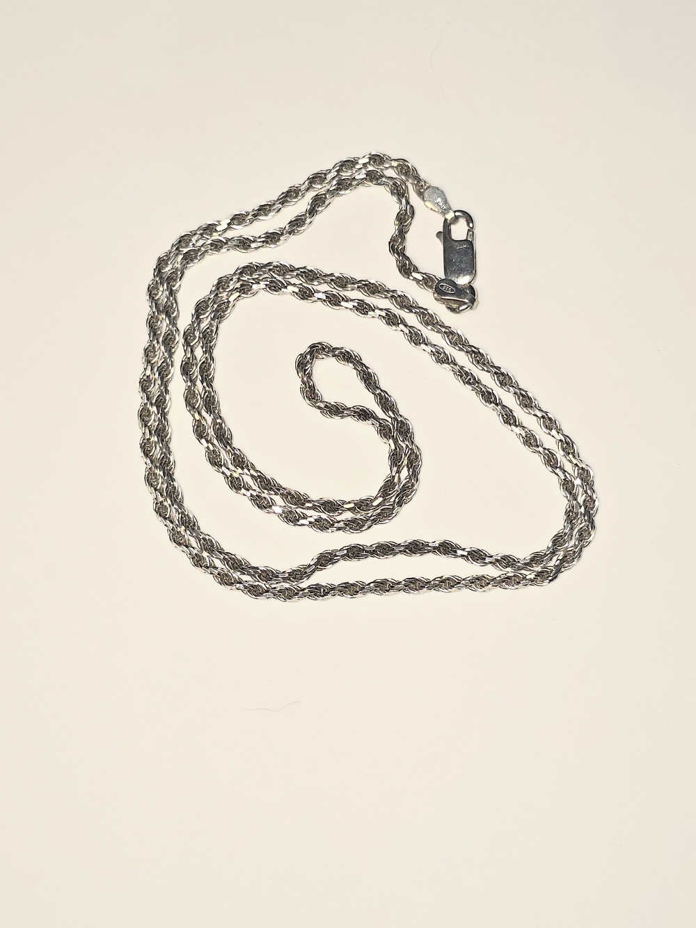 925 Italian Sterling Silver Rope Chain Necklace 24"